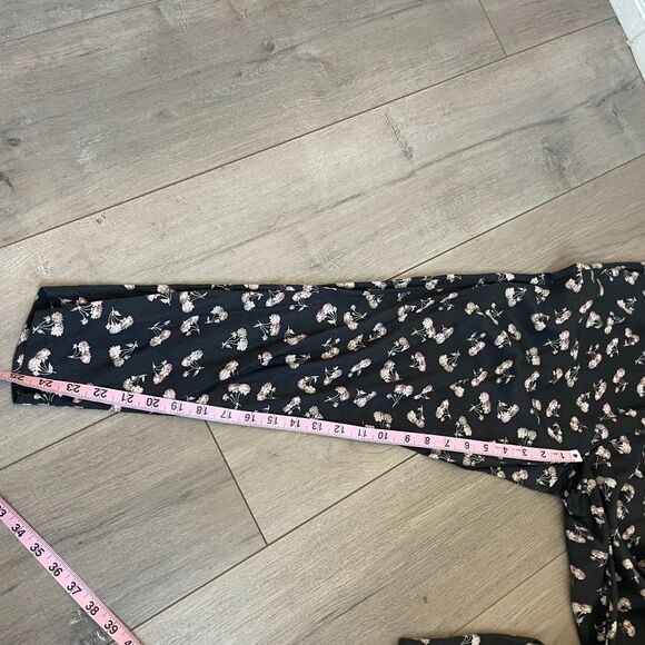 & Other Stories floral navy pants viscose size 6 womens pull on elastic waist - Picture 7 of 7